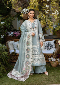 SAMAA EMBROIDERED LAWN FRONT CENTER PANEL and EMBROIDERED COTTON NET PATCHED DUPATTA from ELAF Luxury Lawn 2025.